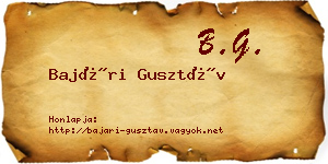 Bajári Gusztáv névjegykártya